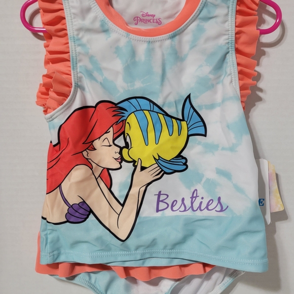 Disney Princess Ariel & Flounder Girls 2PC Swimsuit Set UPF 50+ Size 5T NWT - Picture 3 of 11